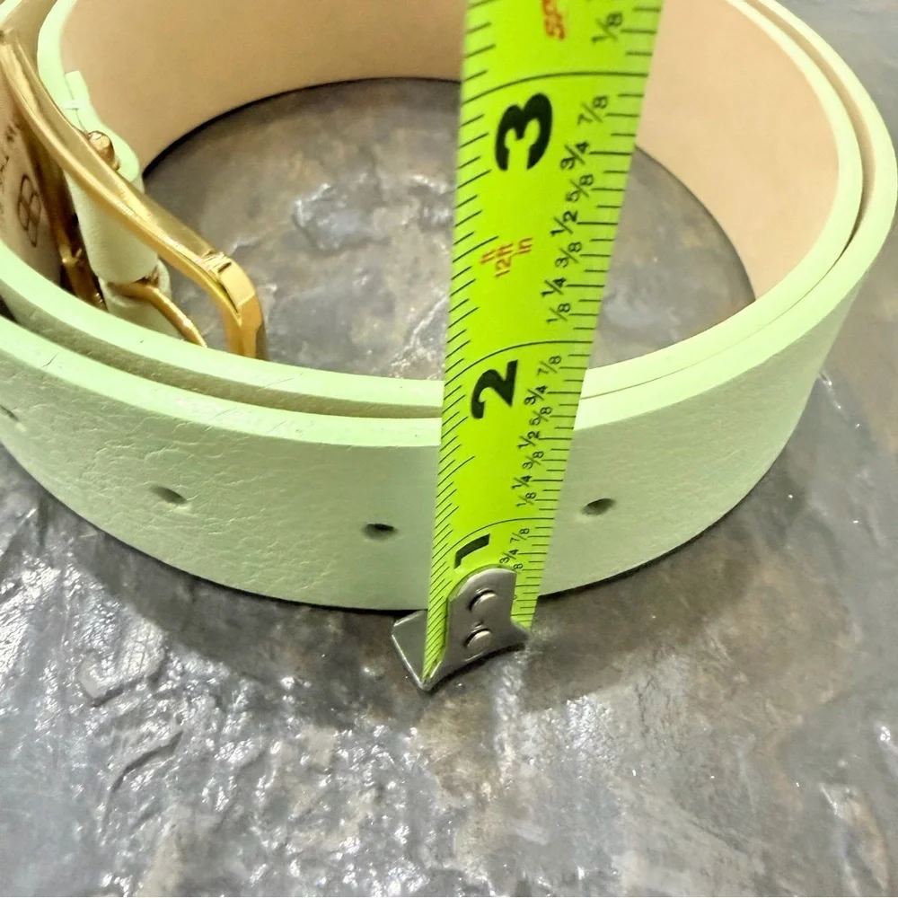 B-Low The Belt Mint Green Leather Belt Gold Hardware Small